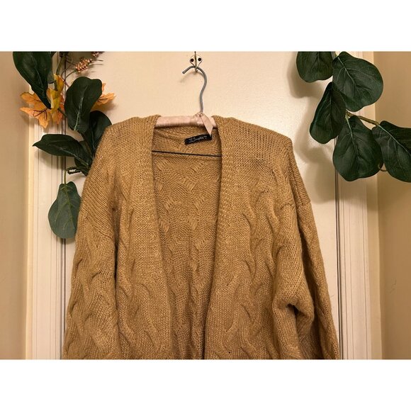 Simplee Apparel Women’s Long Sleeve Chunky Knit Cozy Sweater Tan Medium - Picture 4 of 14